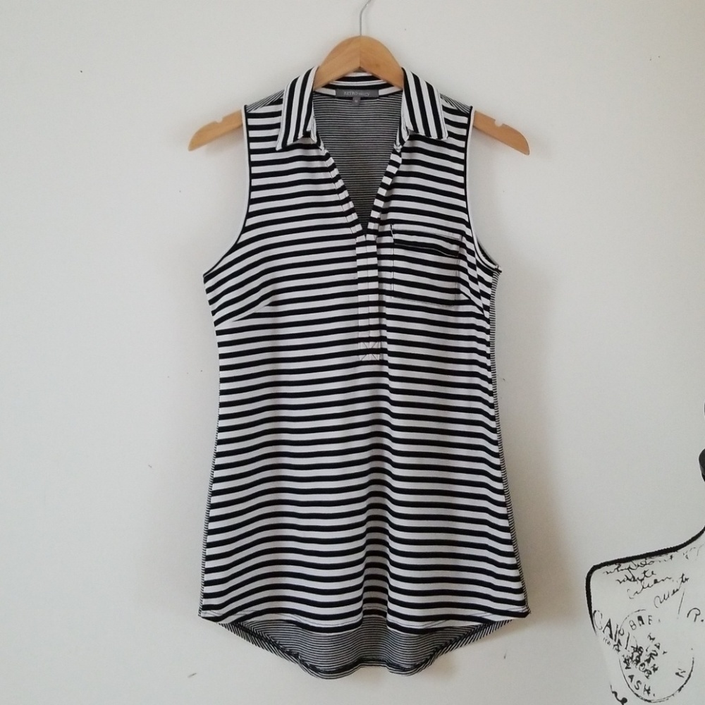 RETRO-ology black white striped top